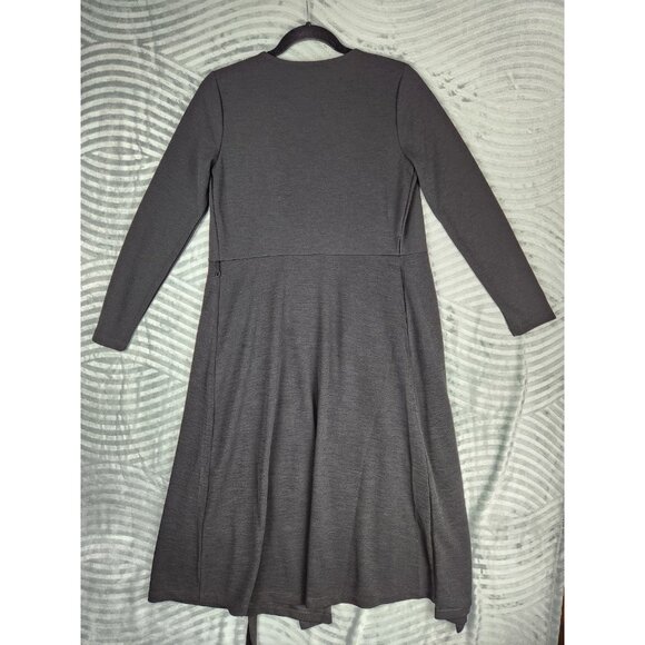 Banana Republic Wrap Dress Long Sleeve Knee Length Size S Petite Stretchy Black - Picture 7 of 14